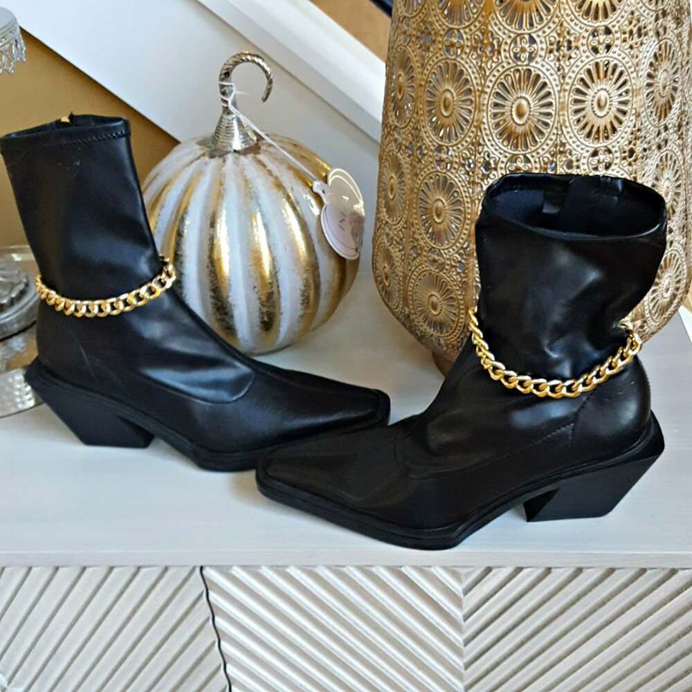 NWOB! ASOS DESIGN Rally WESTERN Boot CHAIN - Picture 5 of 7